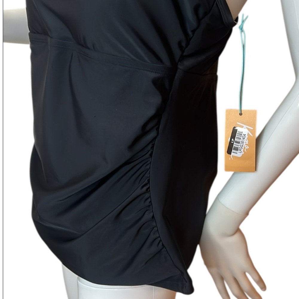 Kona Sol Tankini Elegant Black Swimwear Size 12-14 (L) Adjustable Straps - Picture 7 of 14